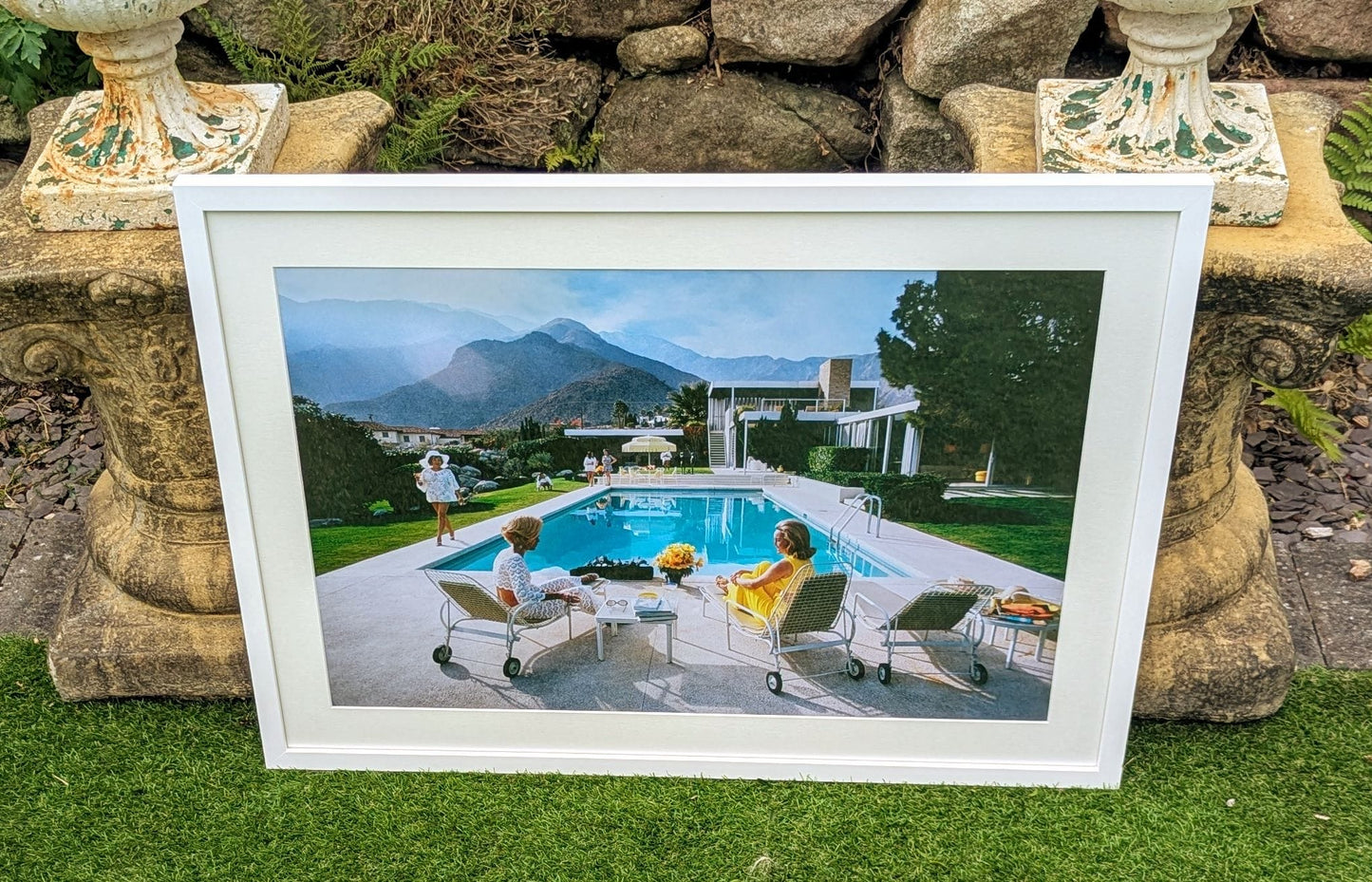 Slim Aarons 1970 pool gossip high original quality print - Delivery Available