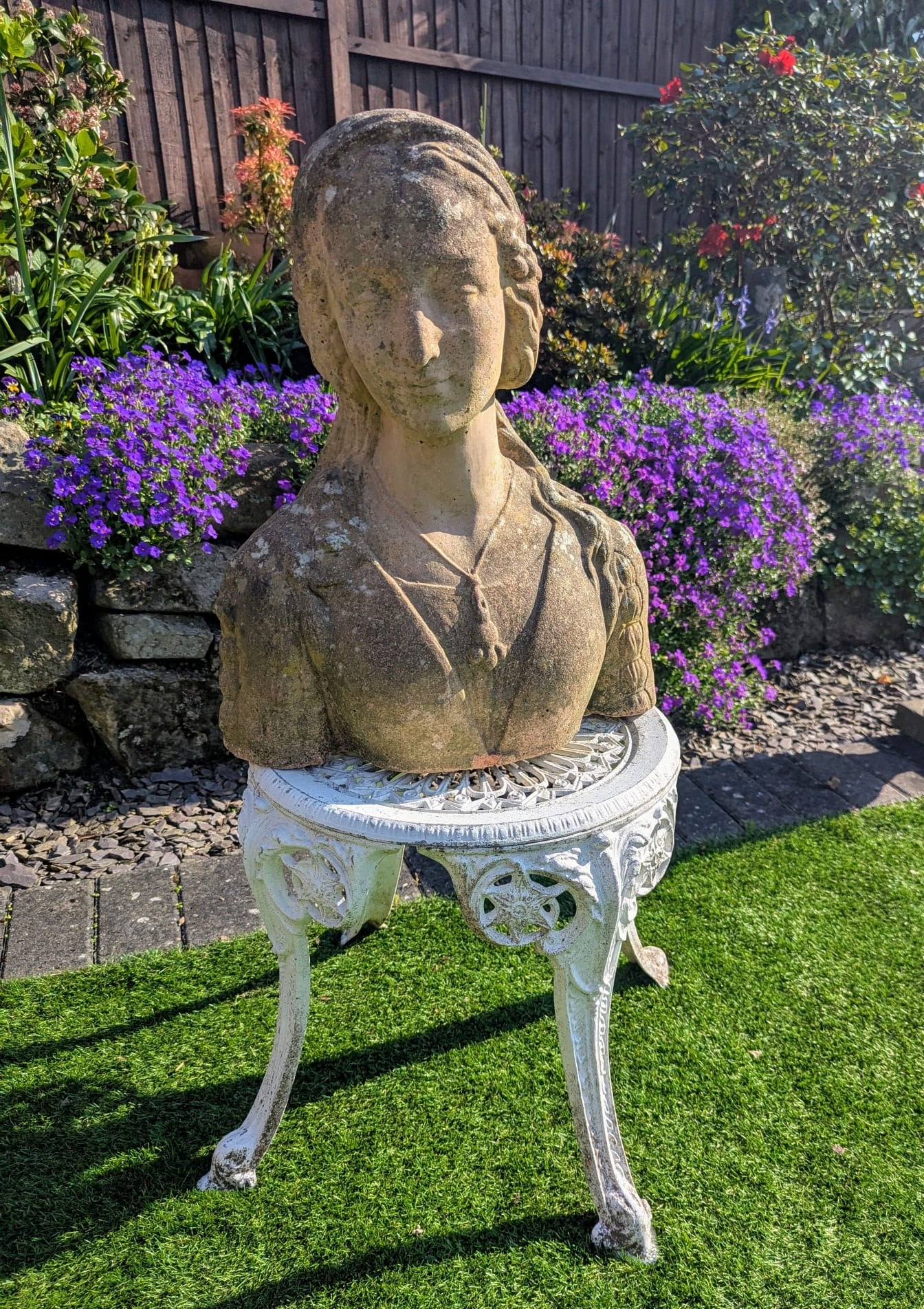 Vintage Weathered 19th Century Lady Stone Bust - Delivery Available