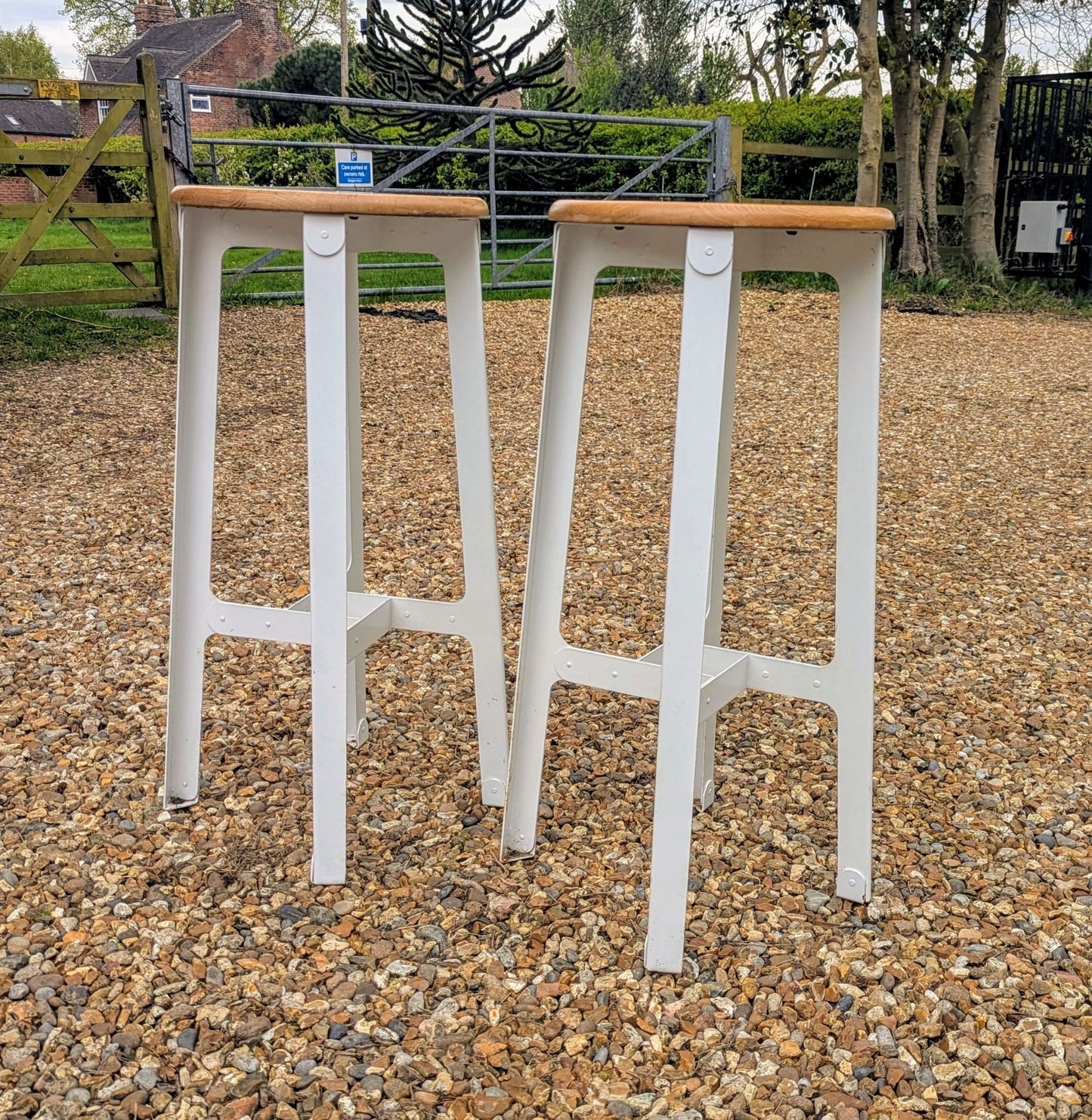 Pair Vintage Herman Miller Construct' stools metal Frame - Delivery Available