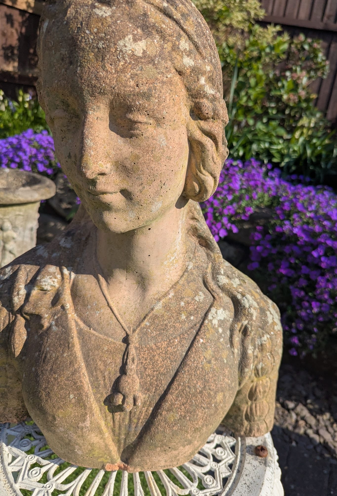 Vintage Weathered 19th Century Lady Stone Bust - Delivery Available