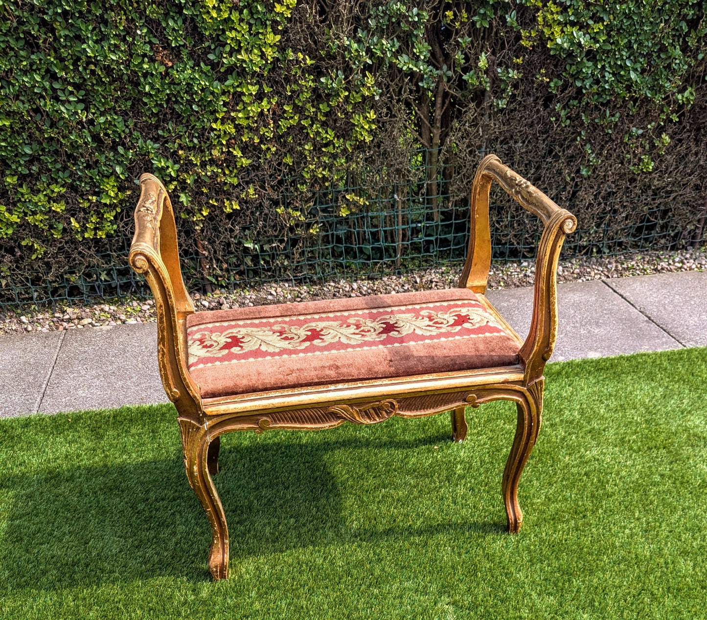 Antique Louis Phillipe gilt Piano stool - Delivery Available