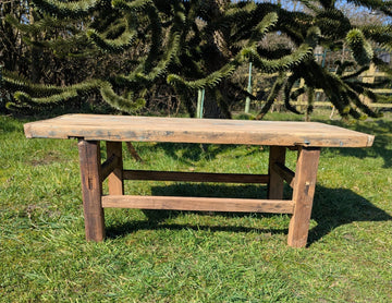 Great Looking Vintage Rustic Reclaimed Elm Coffee Table - Delivery Included
