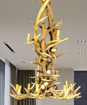 Vintage Rustic Antler Chandelier - Delivery Available