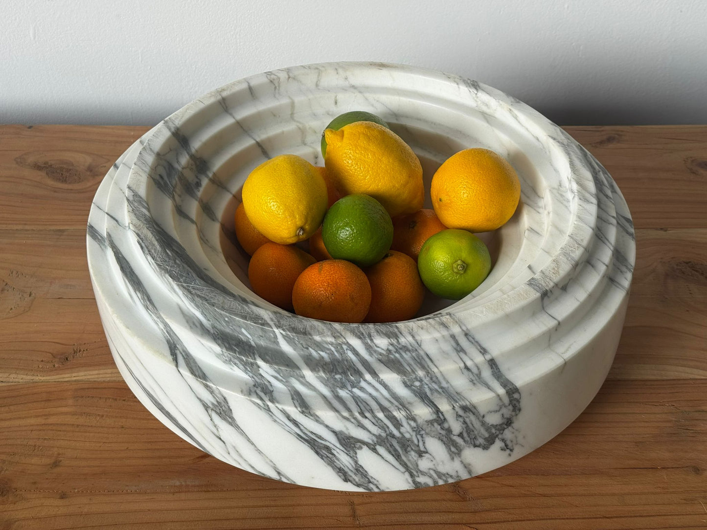 Vintage Top Quality Arabescato Heavy Marble Bowl - Delivery Available In Uk
