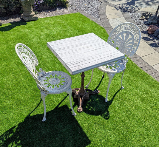Simulated Vintage Marble Iron Bistro Table -Nicole & Chairs Delivery Available