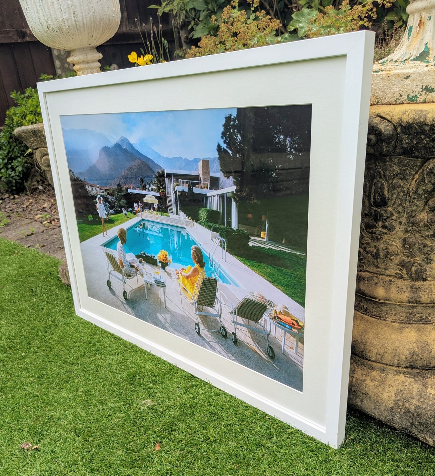 Slim Aarons 1970 pool gossip high original quality print - Delivery Available