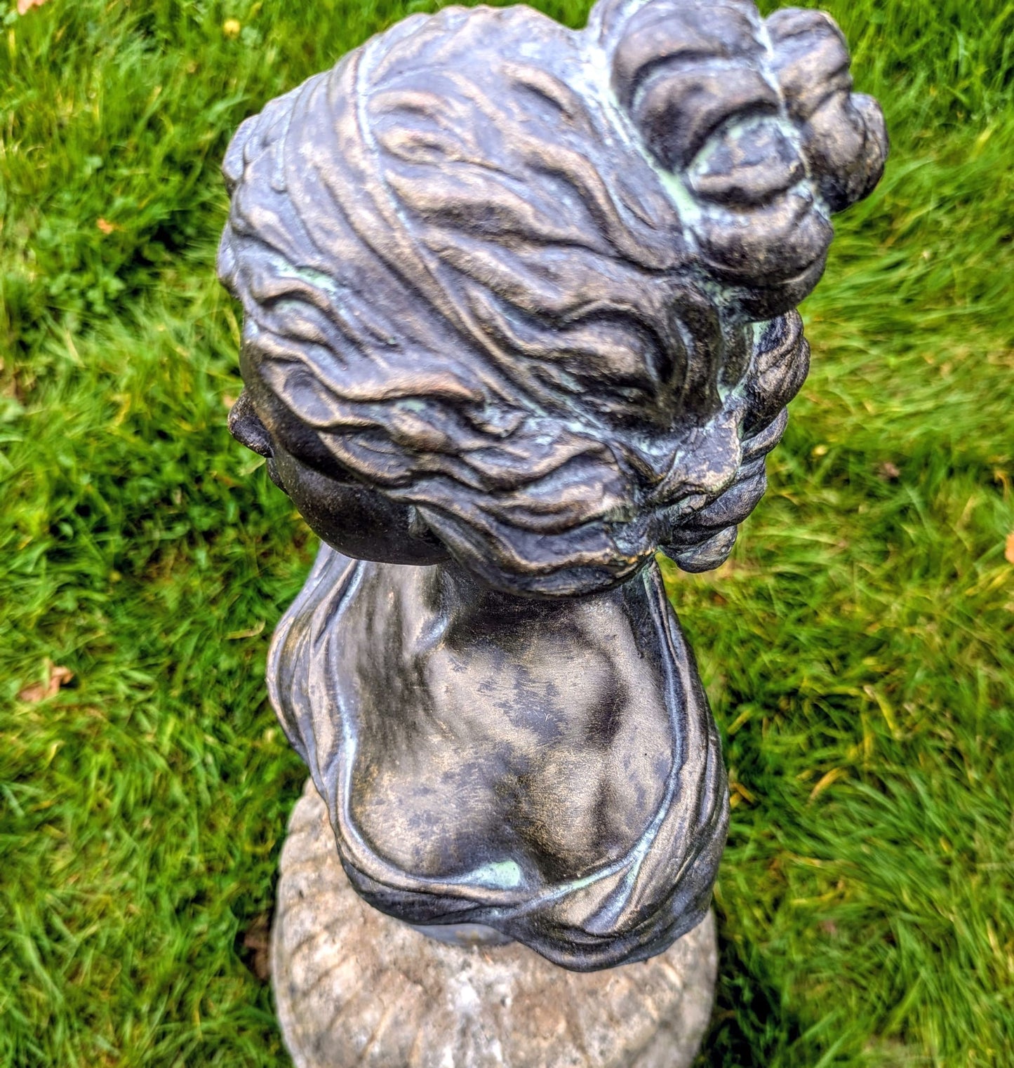 Beautiful Verdigris Bronzed Bust Marie Anne - Free UK Delivery