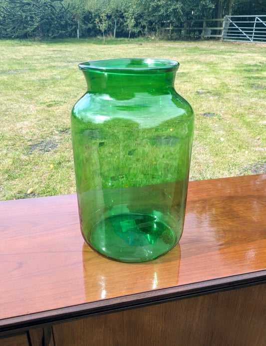 Vintage Decorative Green Glass Jar - Delivery Available In UK