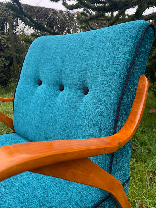 Vintage Italian Green Gio Ponti hard to find Style Armchairs 1950’s - Free UK delivery