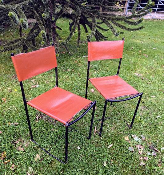 Pair Of Italian Giandomenico Belotti For Alias Leather Chairs - Free UK Delivery