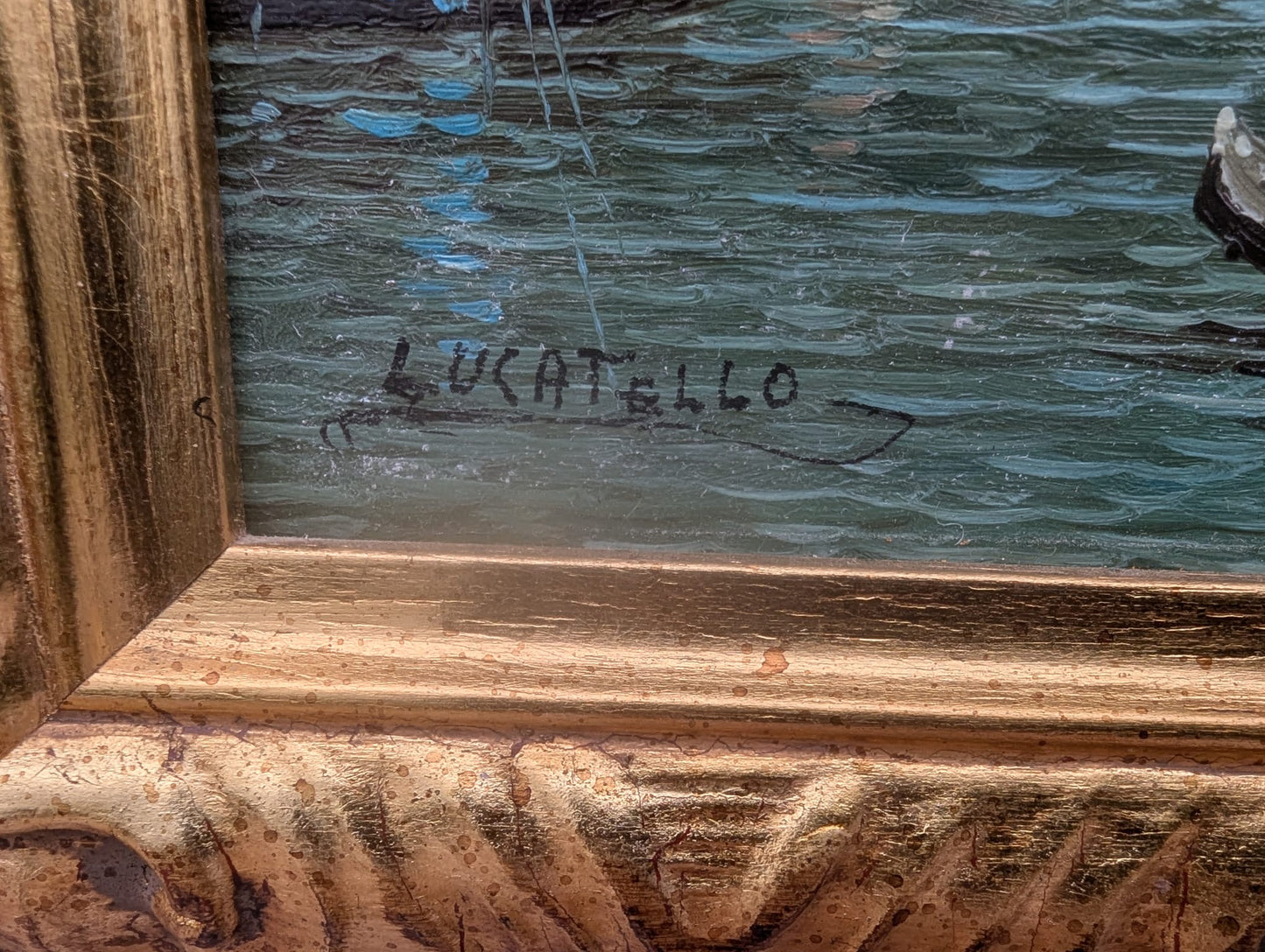 BEAUTIFUL OPULENT PAOLO LUCATELLO RARE VENETIAN RIVER SCENE - UK DELIVERY INCLUDED