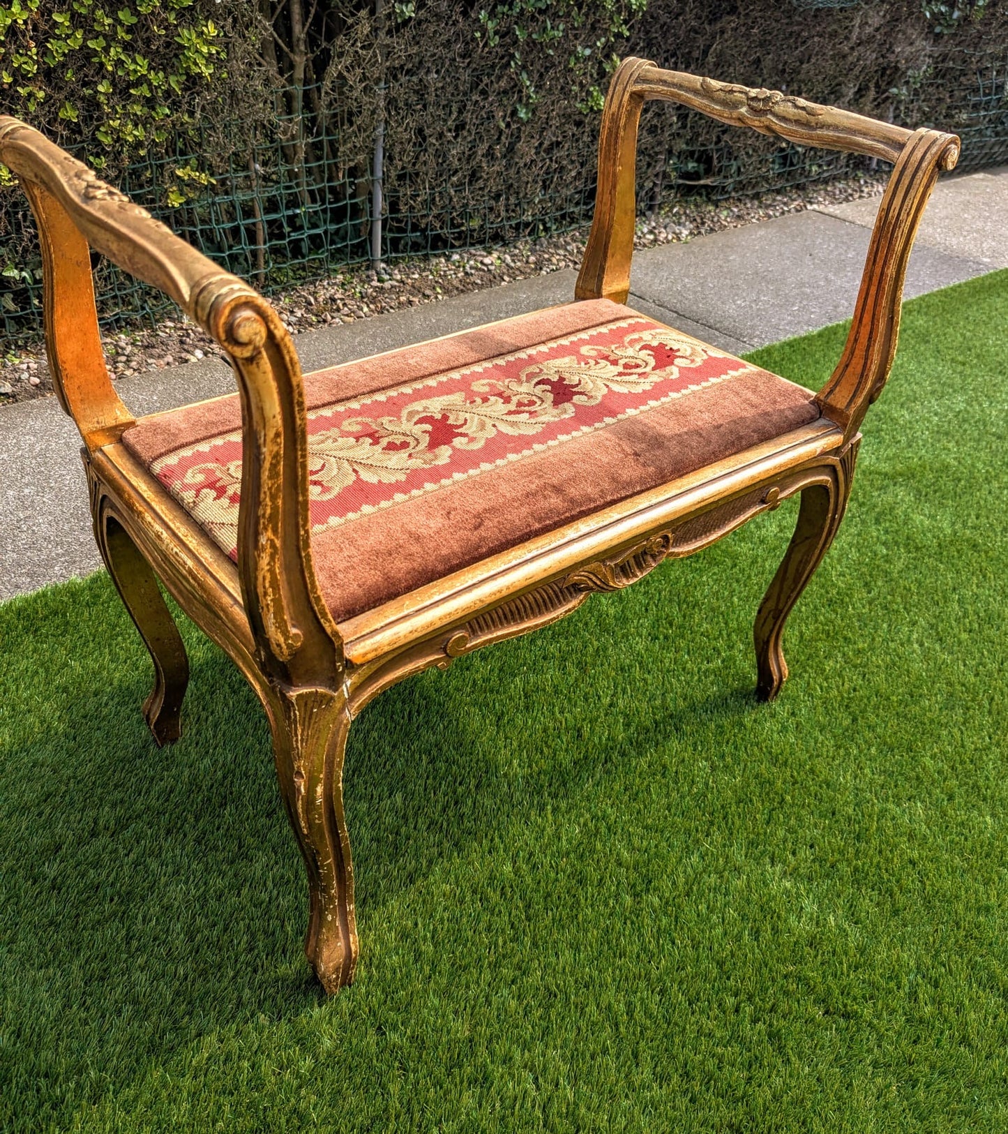 Antique Louis Phillipe gilt Piano stool - Delivery Available