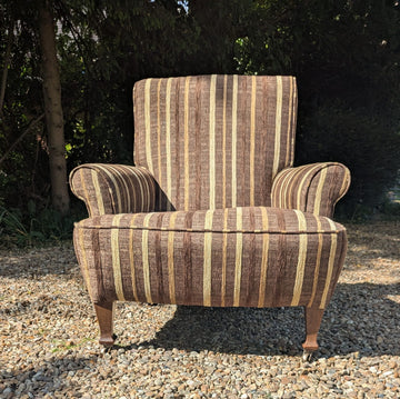 Victorian library chair with square leg Carskiey House stripe - Delivery Available