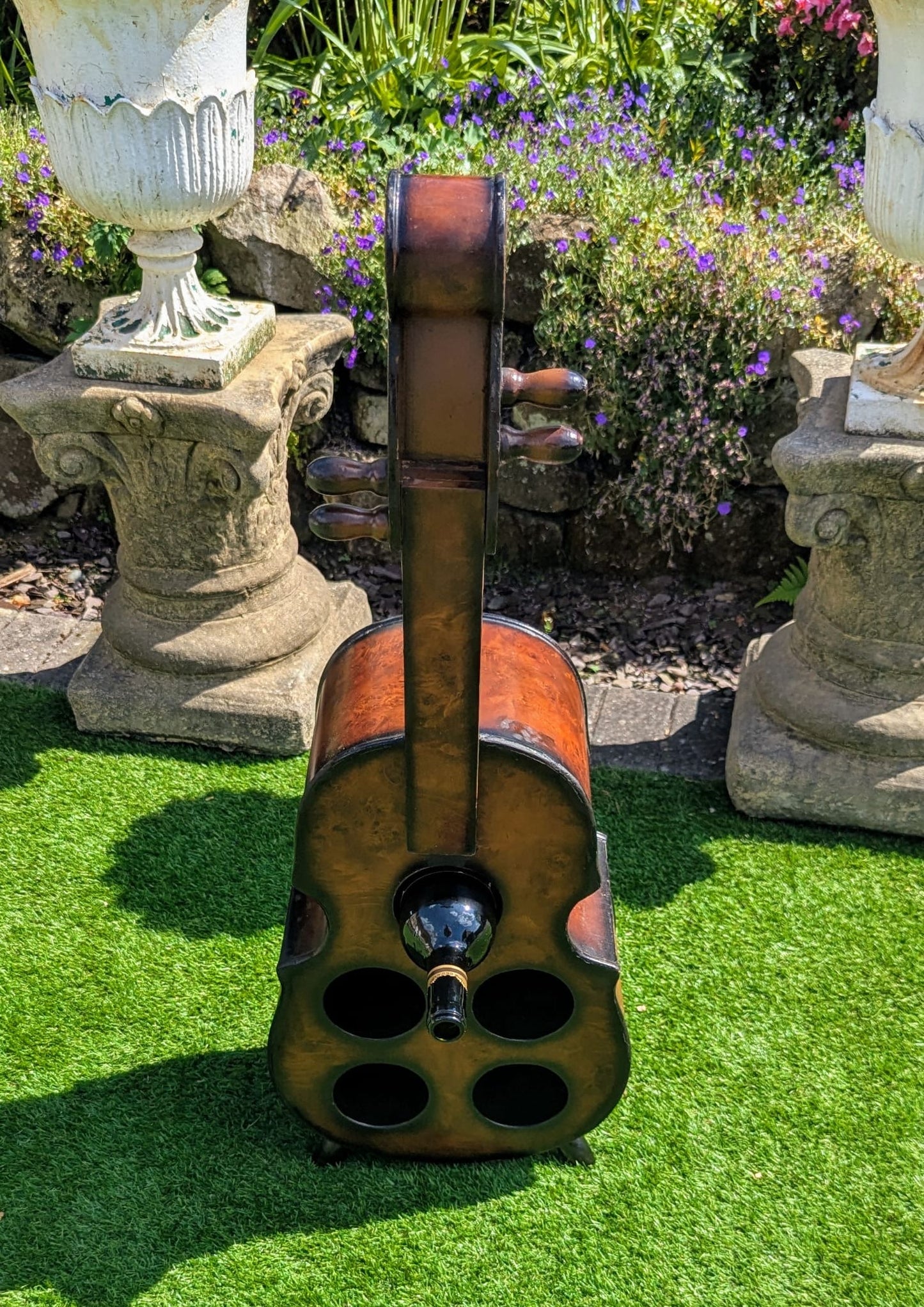 Bespoke Vintage burr walnut effect Cello Wine rack - Delivery Available