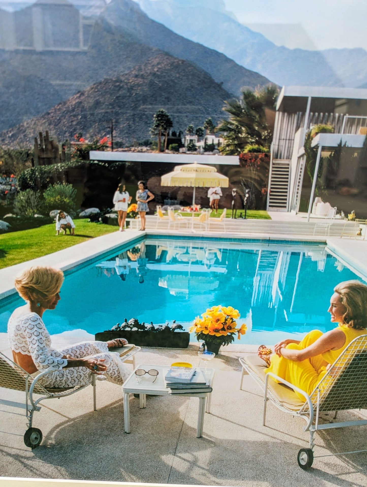 Slim Aarons 1970 pool gossip high original quality print - Delivery Available