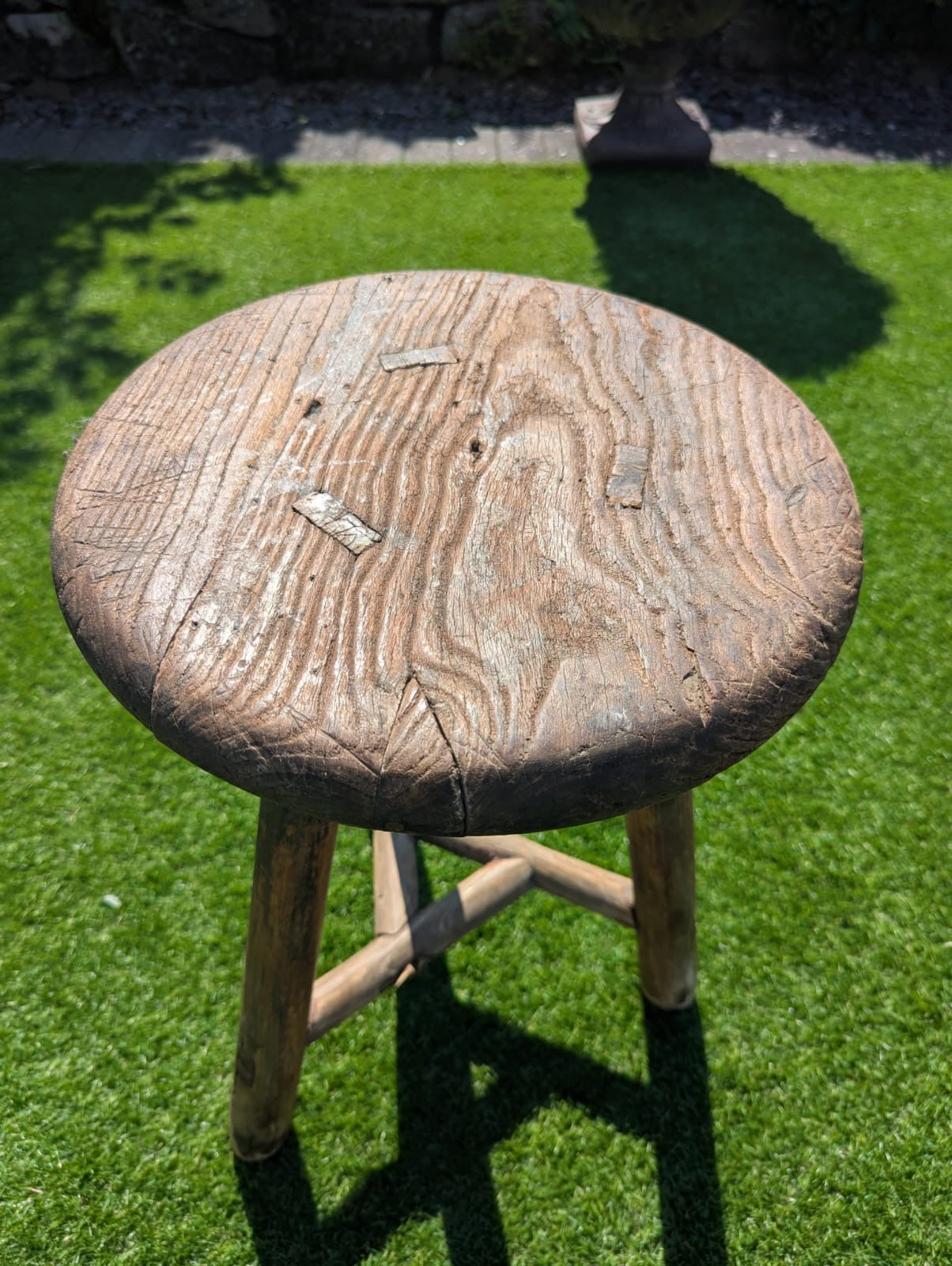 Ruby 1st Rustic reclaimed Elm Antique stool - Delivery Available