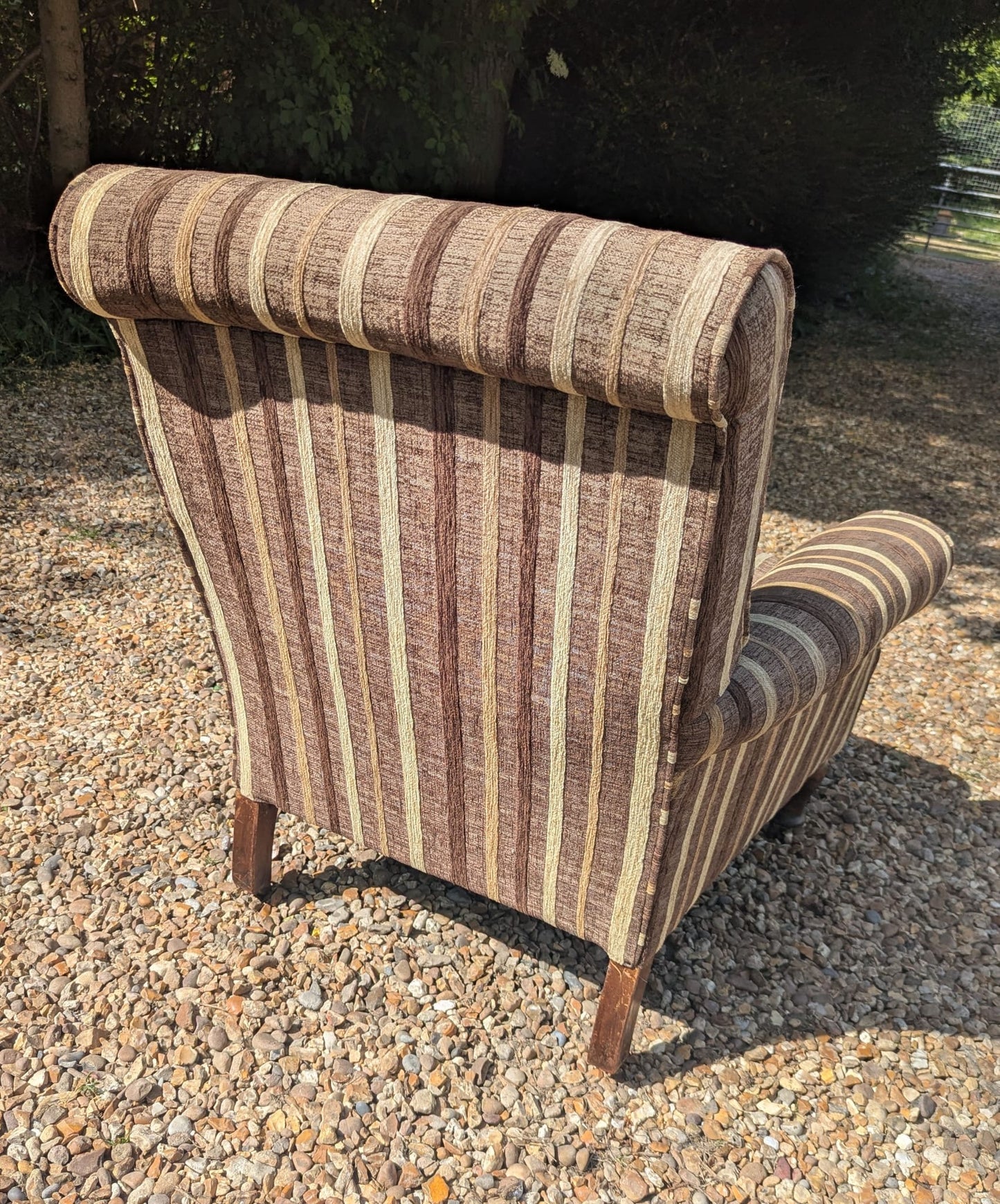 Victorian library chair with round leg Carskiey House stripe - Delivery Available