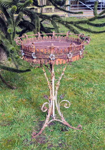 Pretty French Ironwork Jardinière Trefoil Base Circa 1880 - Delivery Included