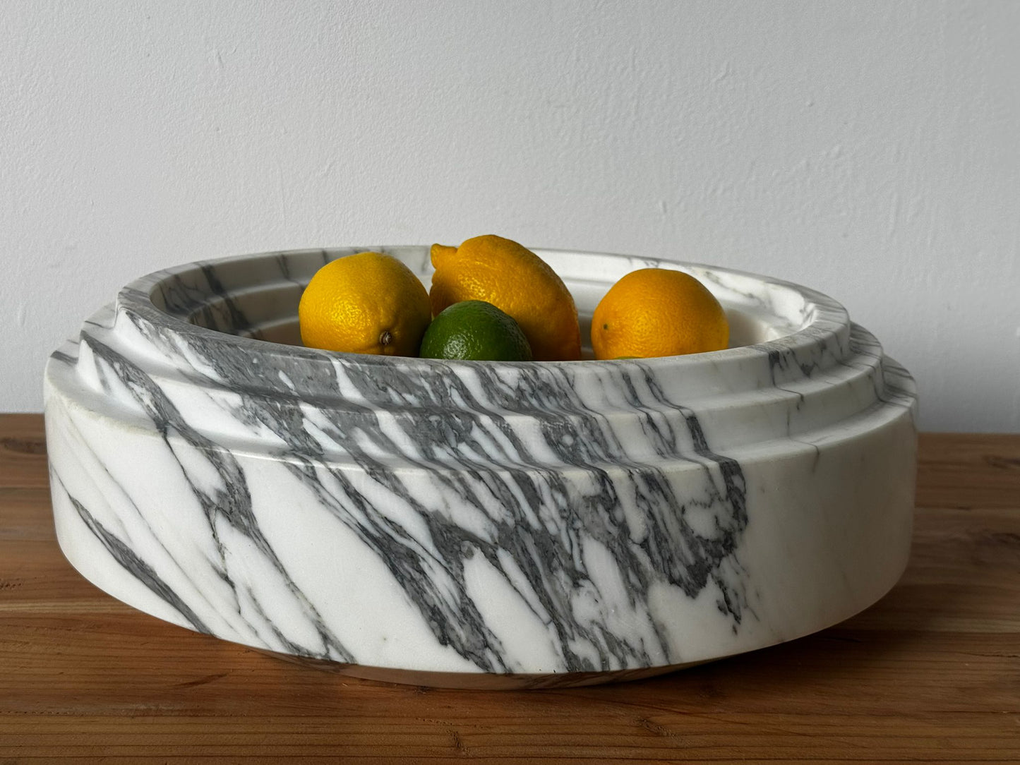 Vintage Top Quality Arabescato Heavy Marble Bowl - Delivery Available In Uk