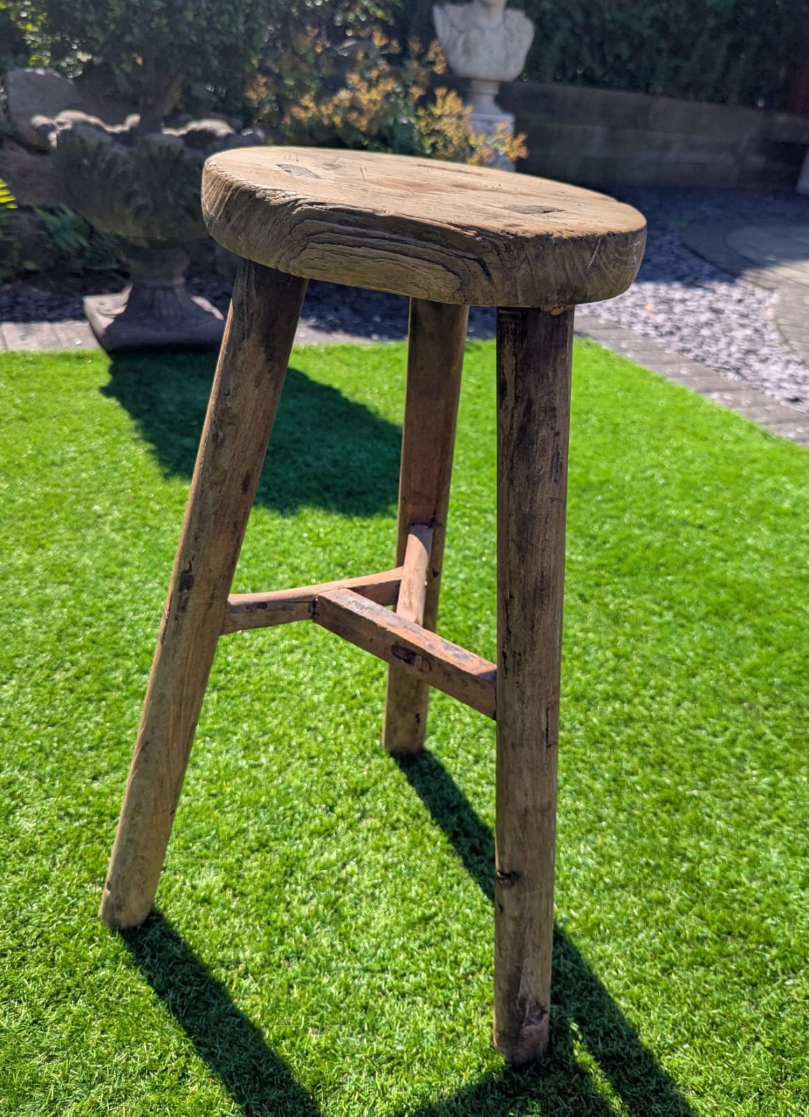 Ruby 2nd Rustic Elm Antique stool - Delivery Available