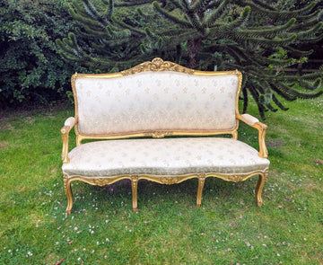 Louis XV style Sofa Silk Floral Upholstery - Free UK Delivery