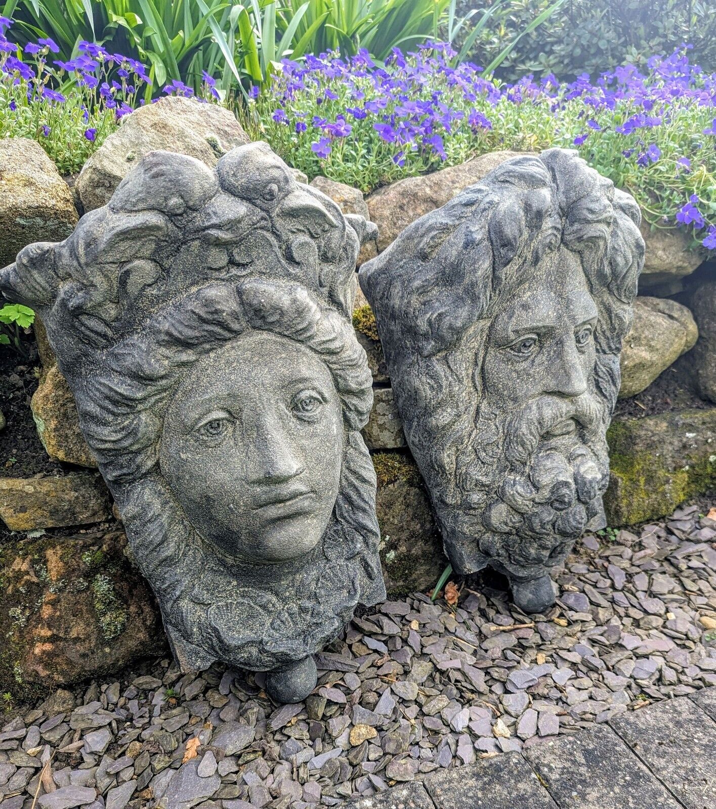 Vintage Poseidon & Aphrodite Wall Planters - Delivery Available