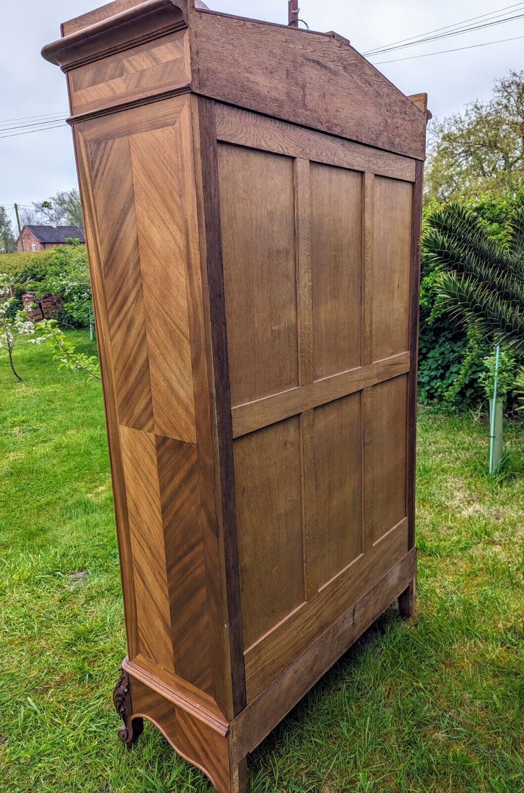 Beautiful French Armoire Cupboard / Wardrobe Rare Geometric Parquet Design