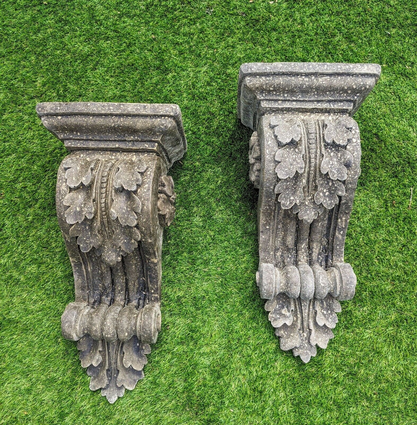 Vintage English Stone Decorative Wall Corbels - Free UK Delivery