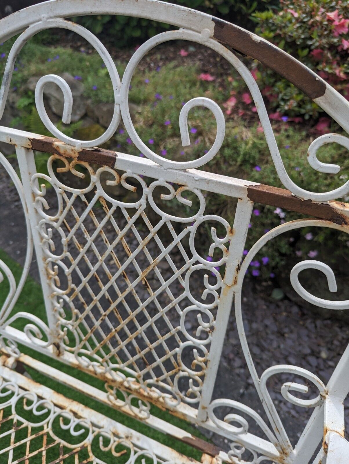Vintage Decorative Folding Victorian Style cast metal Bench - Free UK Delivery