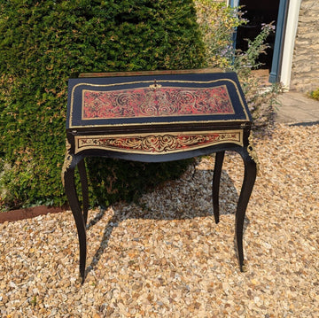 Superb Napoleon III Ebonised Brass & Boulle Bureau De Dame - Delivery Available