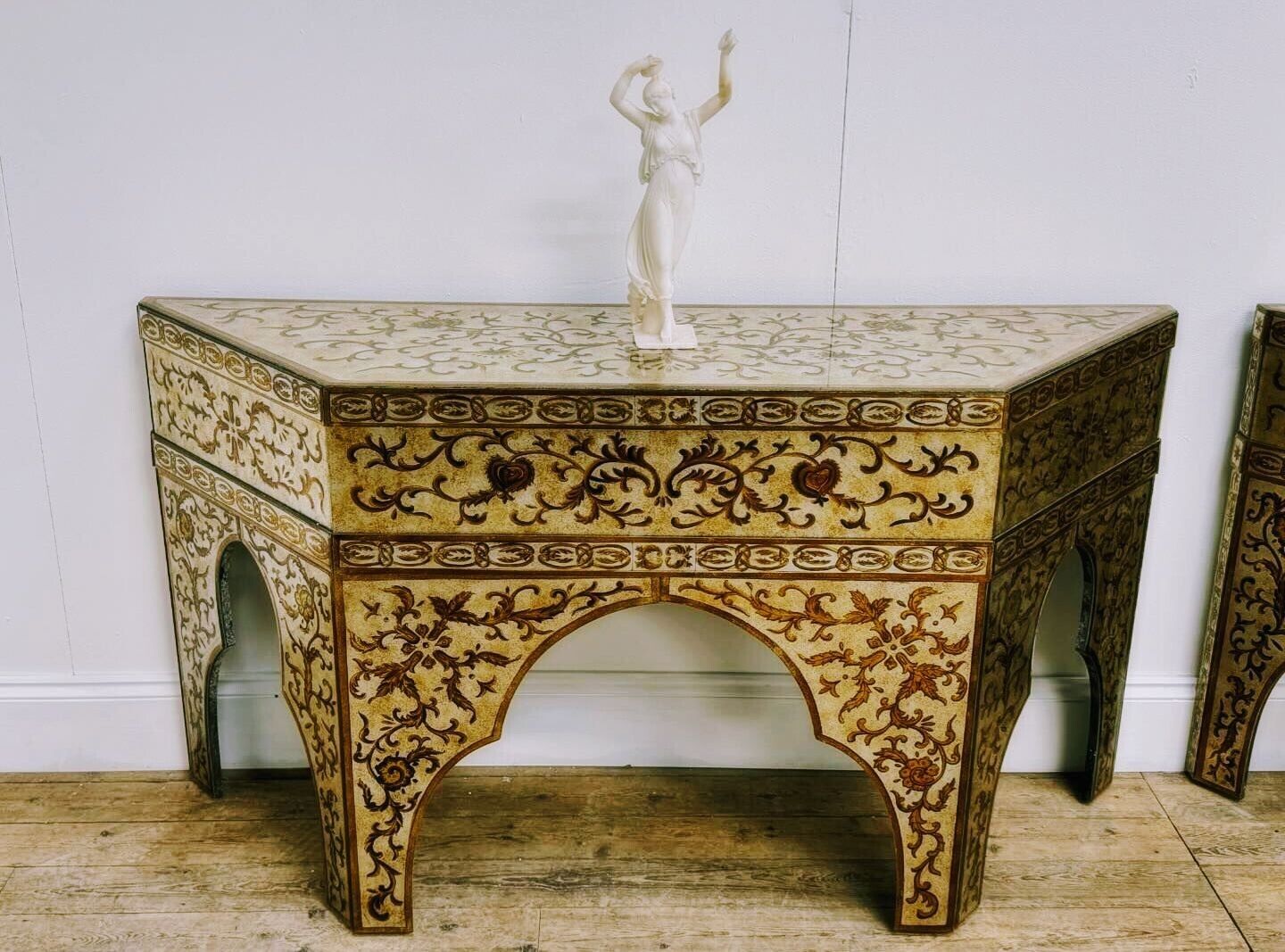 Great Looking Pair Murano Venetian Glass Console Tables - Free UK Delivery