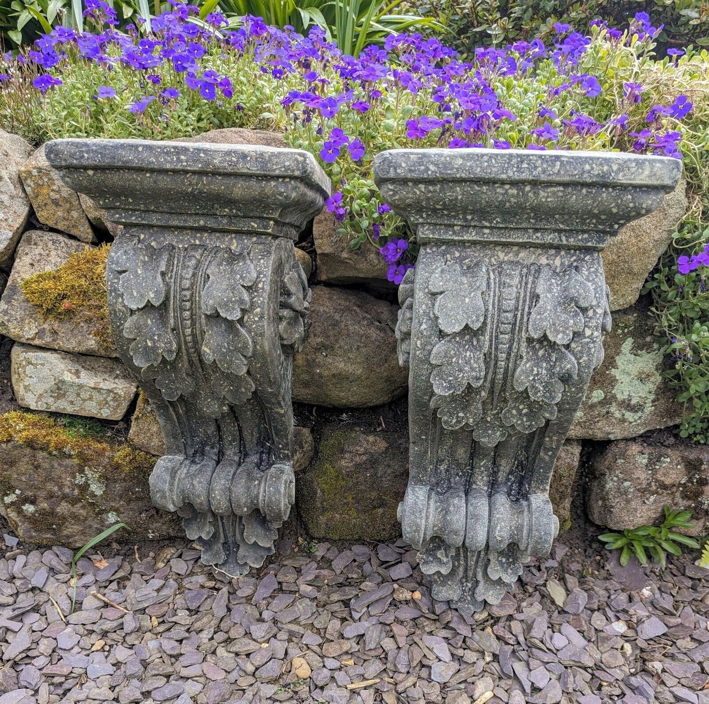 Vintage English Stone Decorative Wall Corbels - Free UK Delivery