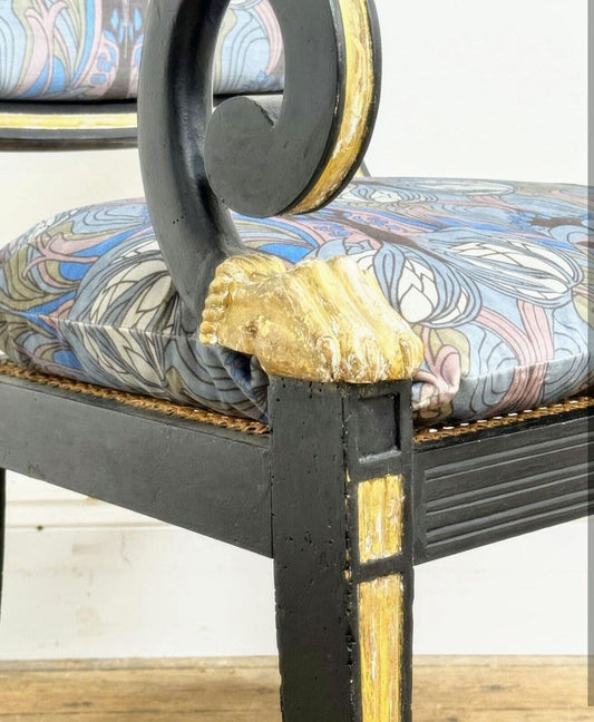 Thomas Hope Style 19c  Armchair, Quality Livery Upholstery - Free UK Delivery