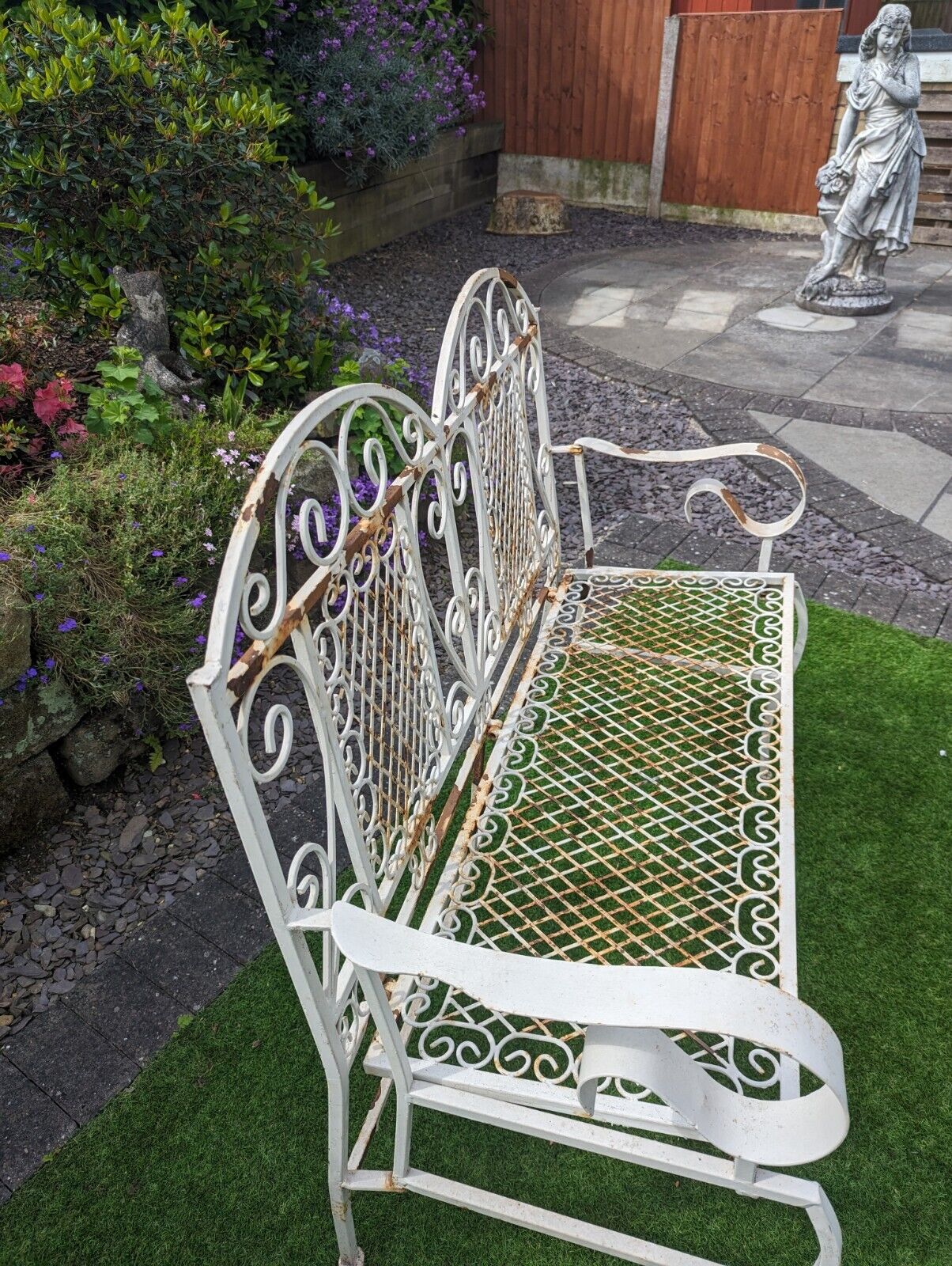 Vintage Decorative Folding Victorian Style cast metal Bench - Free UK Delivery