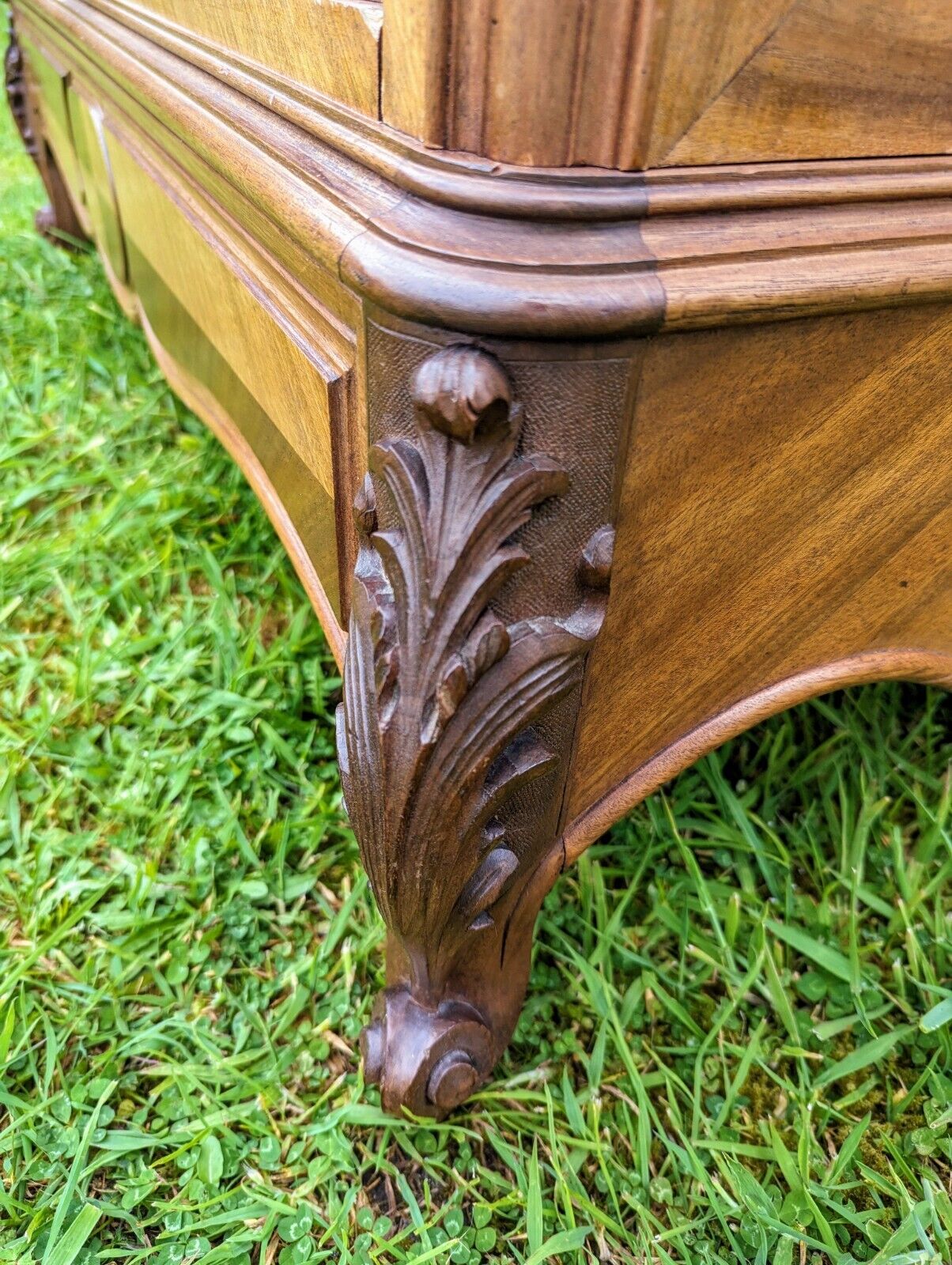 Beautiful French Armoire Cupboard / Wardrobe Rare Geometric Parquet Design