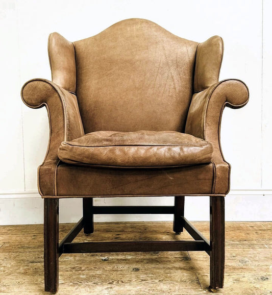 Early 20th Century Leather Chair On Casters  - Free UK Delivery