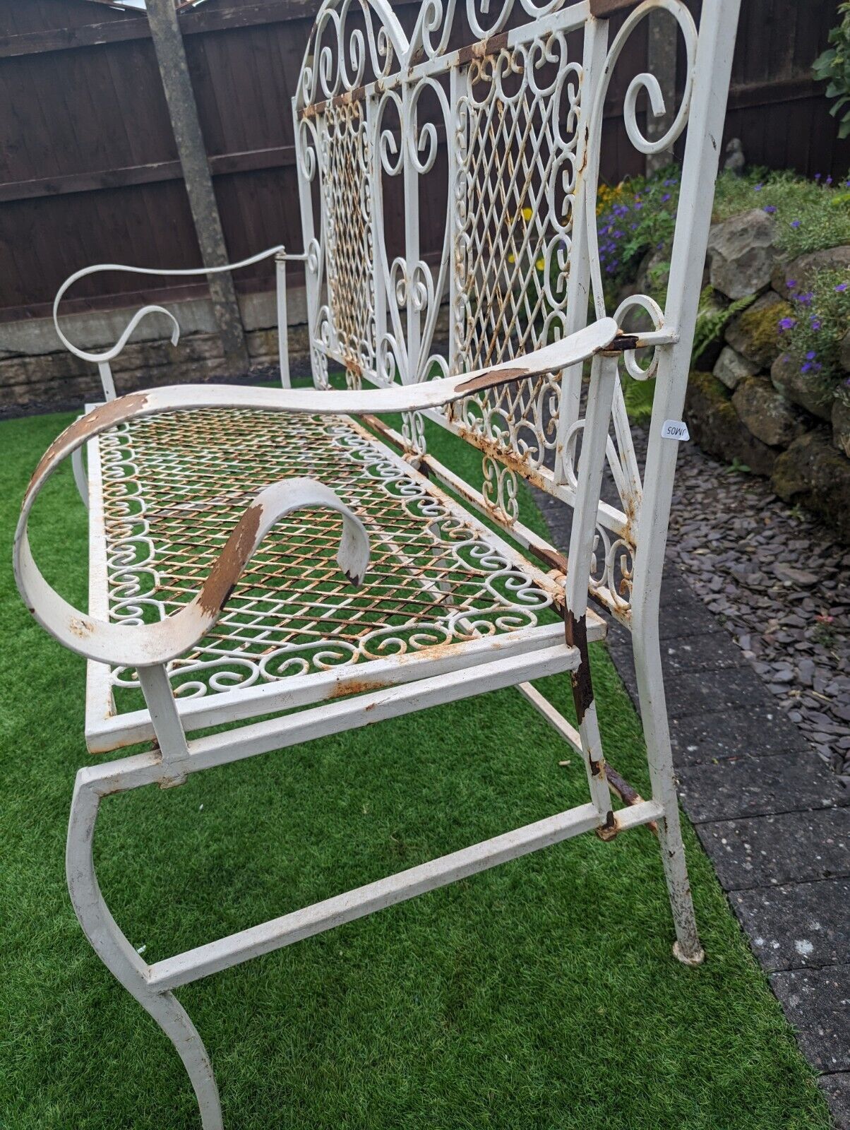 Vintage Decorative Folding Victorian Style cast metal Bench - Free UK Delivery