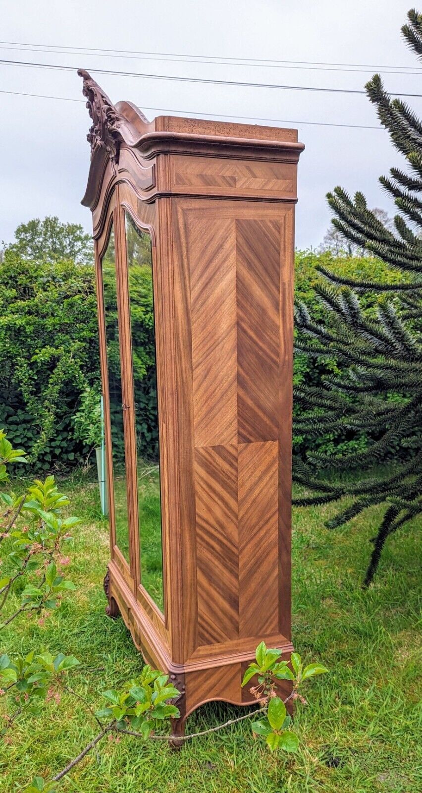 Beautiful French Armoire Cupboard / Wardrobe Rare Geometric Parquet Design