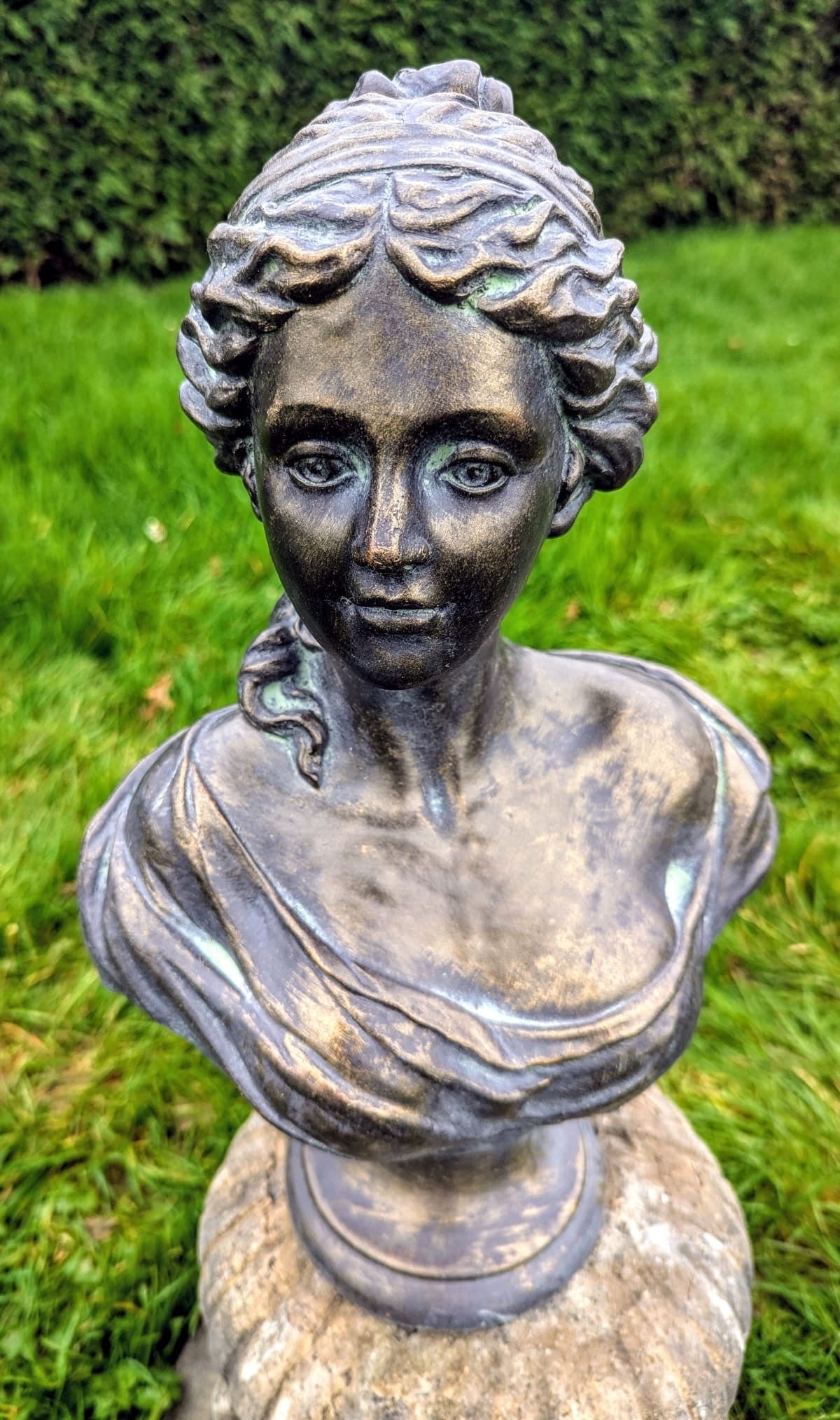 Beautiful Verdigris Bronzed Bust Marie Anne - Free UK Delivery