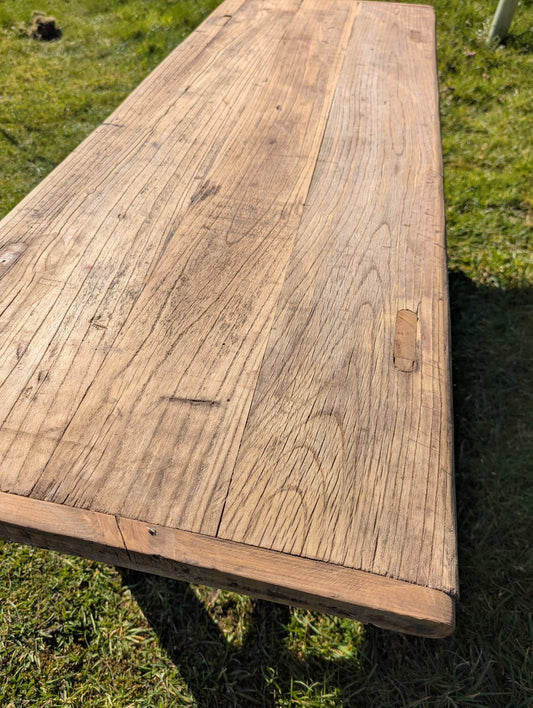 Superb Vintage Rustic Reclaimed Elm Large Coffee Table - Delivery Included