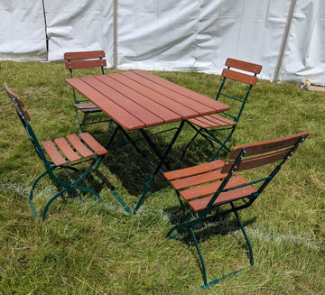 Vintage Dutch folding cast metal & Wood patio set - Delivery Available
