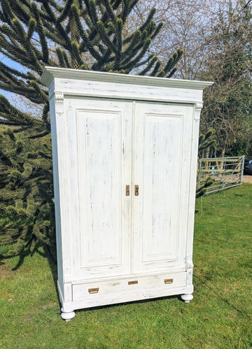Lovely Vintage Large French Housekeepers Cupboard With Key - Delivery Included