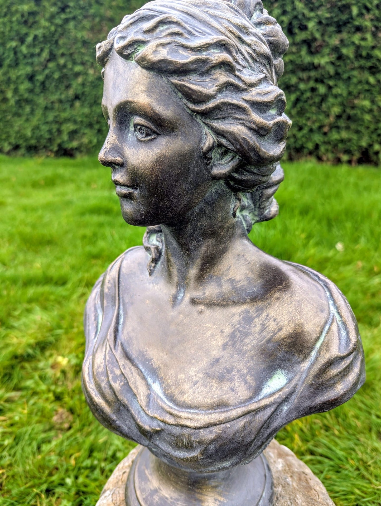 Beautiful Verdigris Bronzed Bust Marie Anne - Free UK Delivery