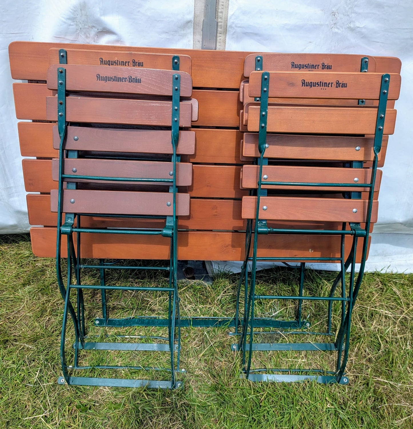 Vintage Dutch folding cast metal & Wood patio set - Delivery Available