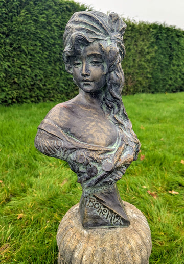 Beautiful Verdigris Bronzed Bust  Gypsy Bohemian - Free UK Delivery