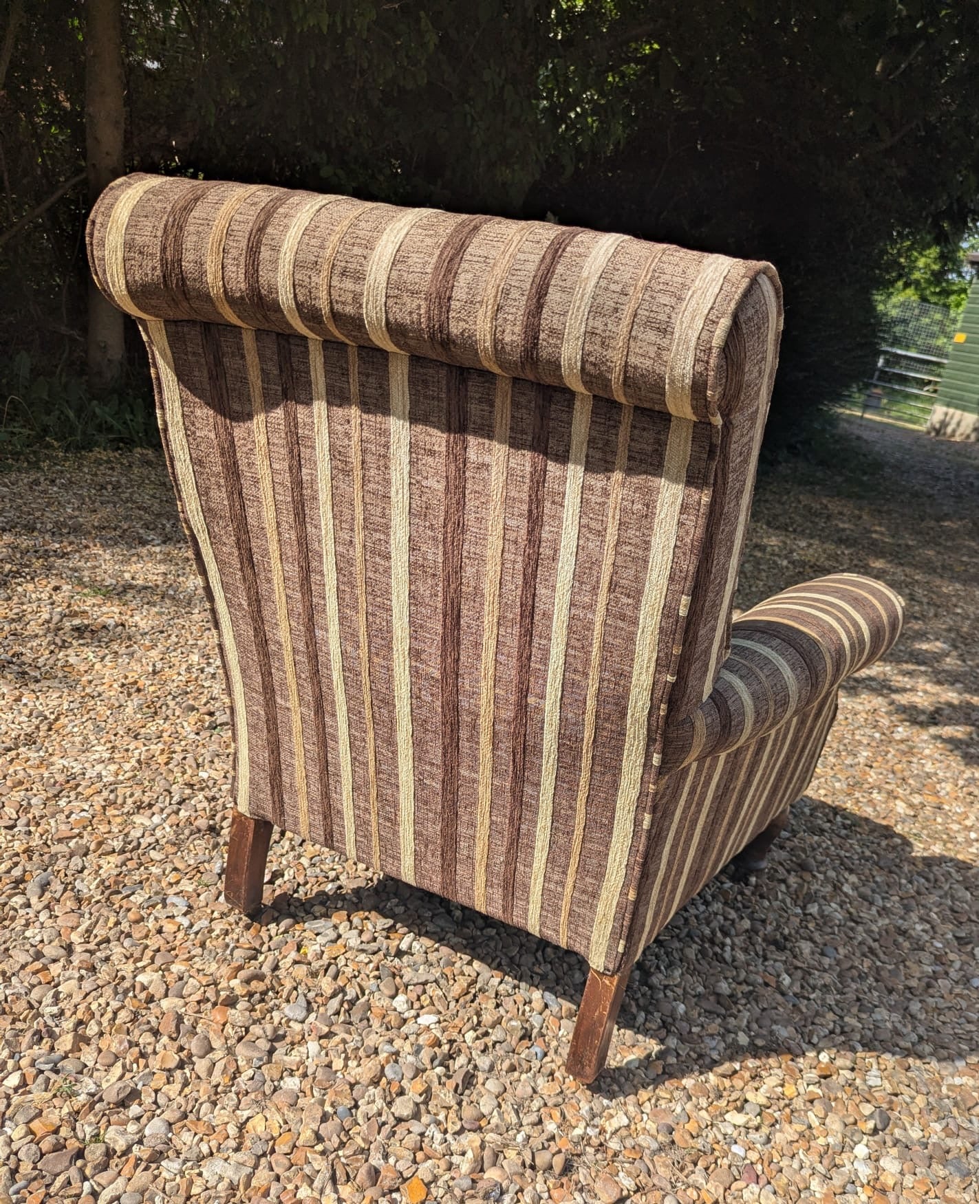 Victorian library chair with round leg Carskiey House stripe - Delivery Available