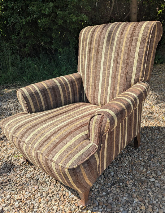 Victorian library chair with square leg Carskiey House stripe - Delivery Available