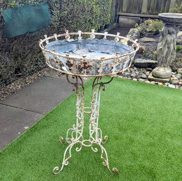 Pretty French Ironwork Jardinière Trefoil Base Circa 1880 - Delivery Included