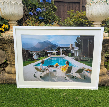 Slim Aarons 1970 pool gossip high original quality print - Delivery Available