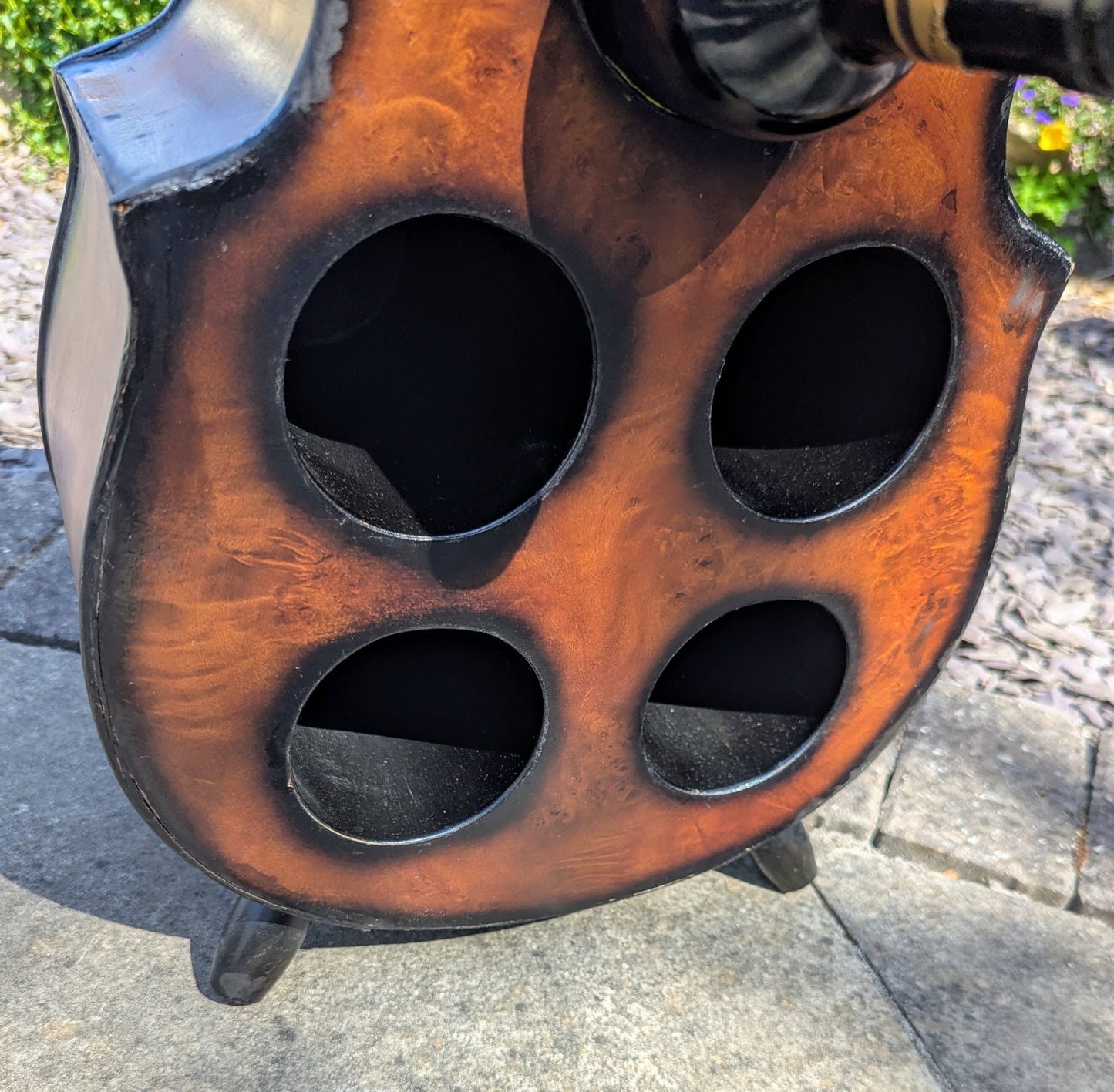 Bespoke Vintage burr walnut effect Cello Wine rack - Delivery Available